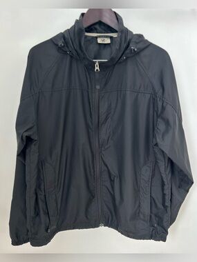 L.L.Bean Black Hooded Windbreaker Rain Shell Jacket Men’s XL 26x28